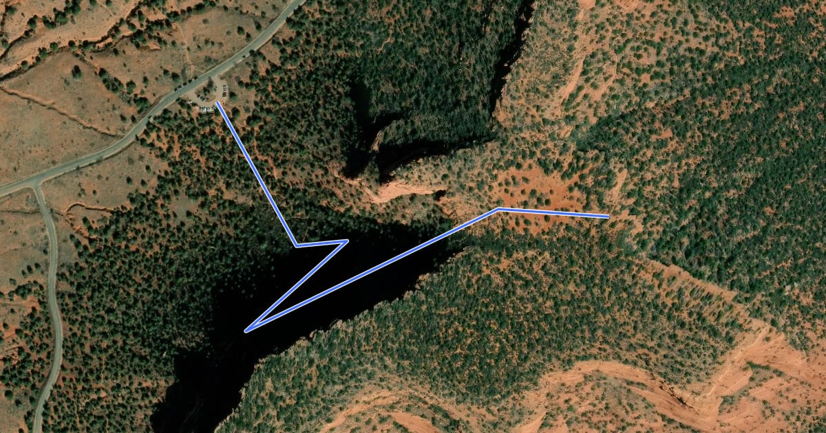 Маршрут Doe Mountain на спутниковом снимке
