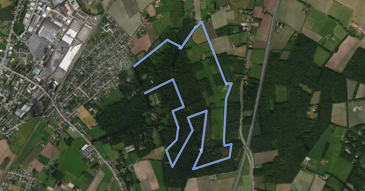 Маршрут Doeveren wandelroute на спутниковом снимке