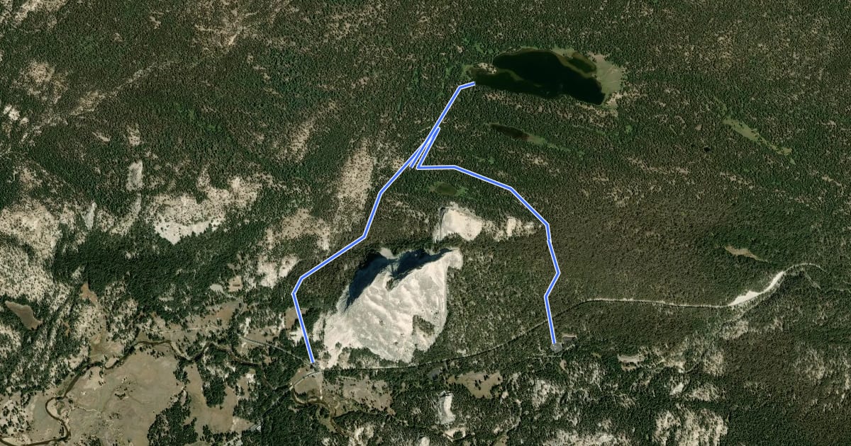 Маршрут Dog Lake Trail на спутниковом снимке