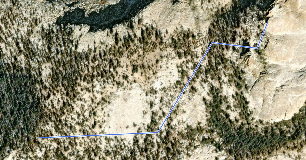 Маршрут Dogtooth Trail на спутниковом снимке