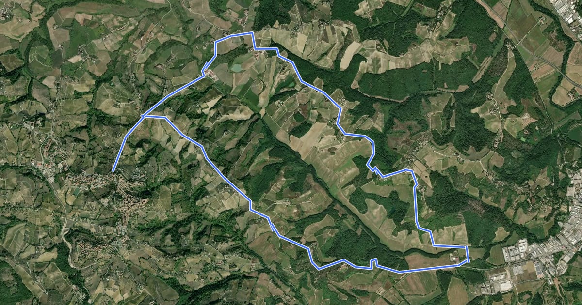 Маршрут Dolce campagna, antiche mura 20 на спутниковом снимке