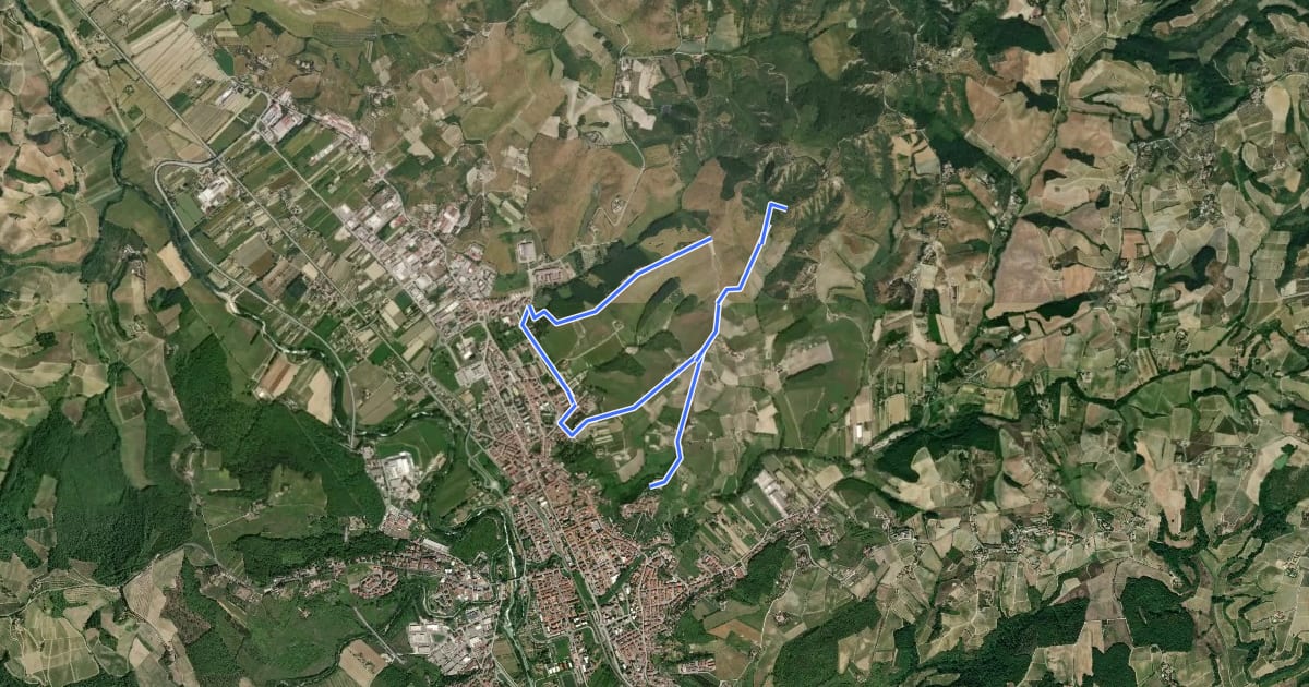 Маршрут Dolce campagna, antiche mura 5 на спутниковом снимке
