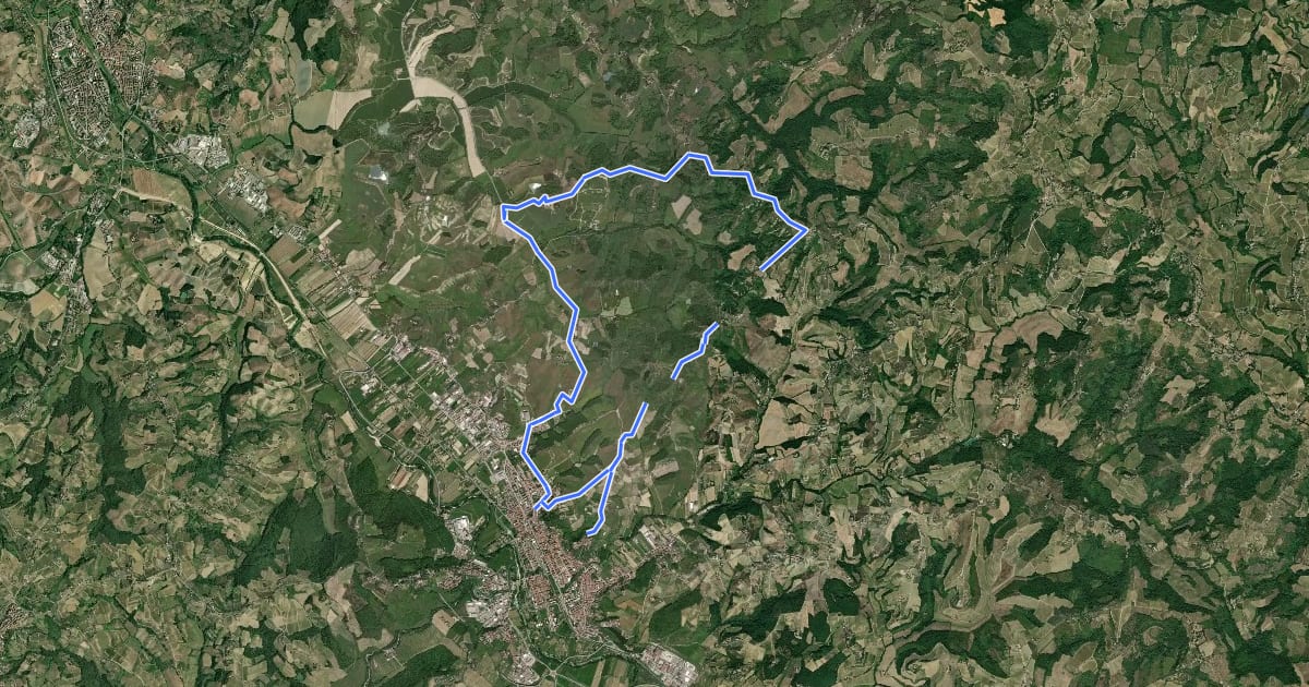 Маршрут Dolce campagna, antiche mura 6 на спутниковом снимке