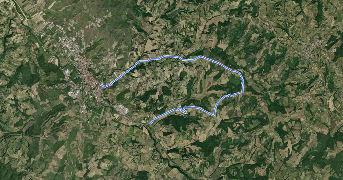 Маршрут Dolce campagna, antiche mura 8 на спутниковом снимке