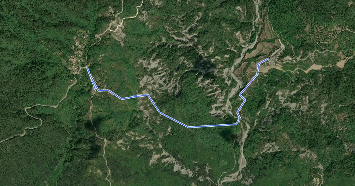 Маршрут Doliani Voutsas Trail на спутниковом снимке