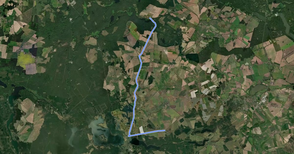 Маршрут Dollgow (35) - Lindow (40) на спутниковом снимке