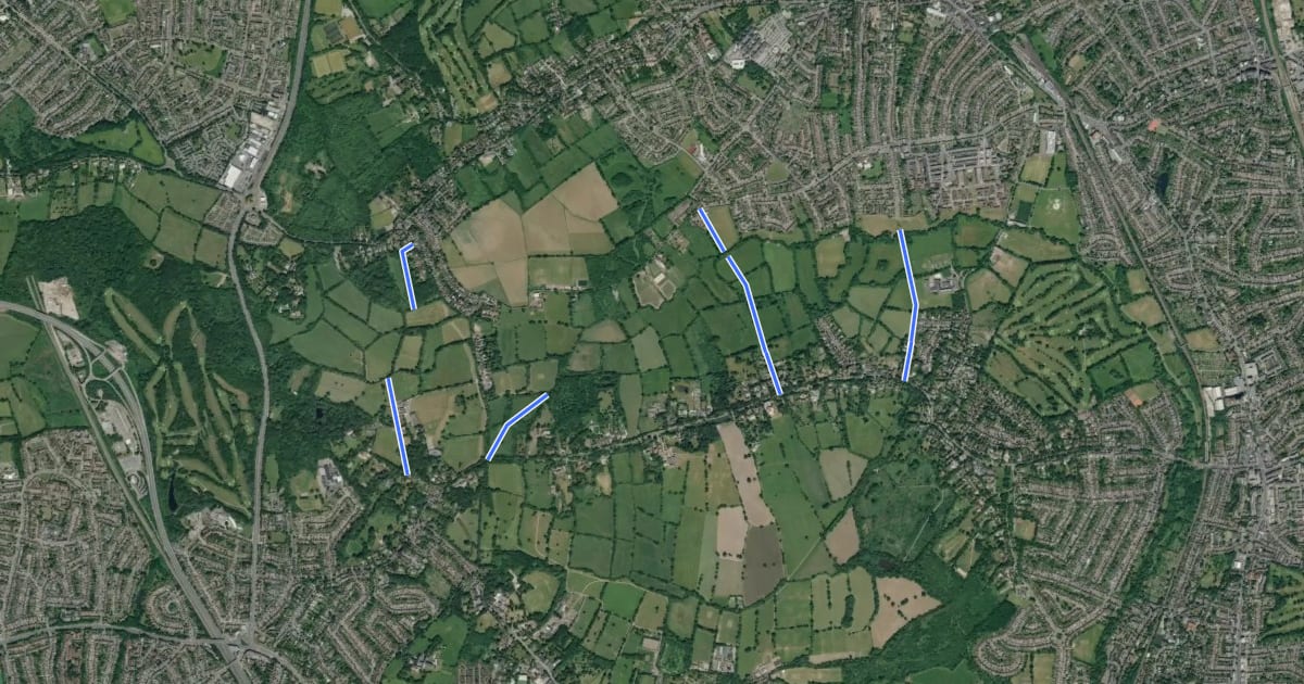 Маршрут Dollis Valley Greenwalk link на спутниковом снимке
