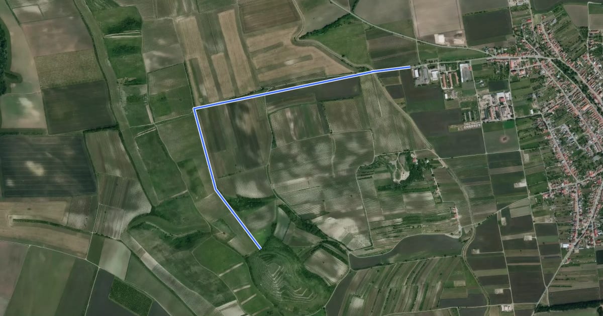 Маршрут Dolní cyklotrasa на спутниковом снимке