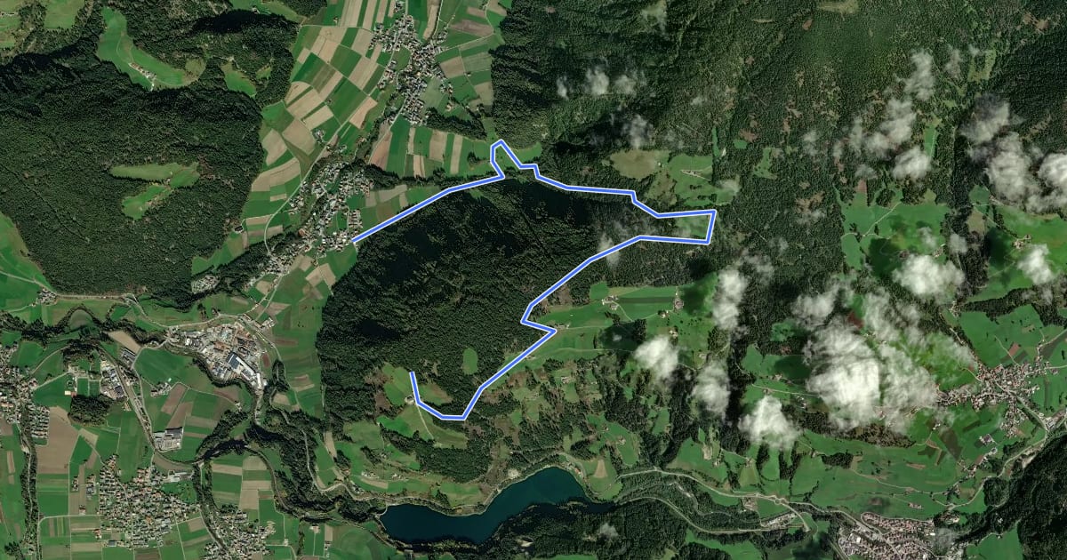 Маршрут Dolomitenblickrunde на спутниковом снимке