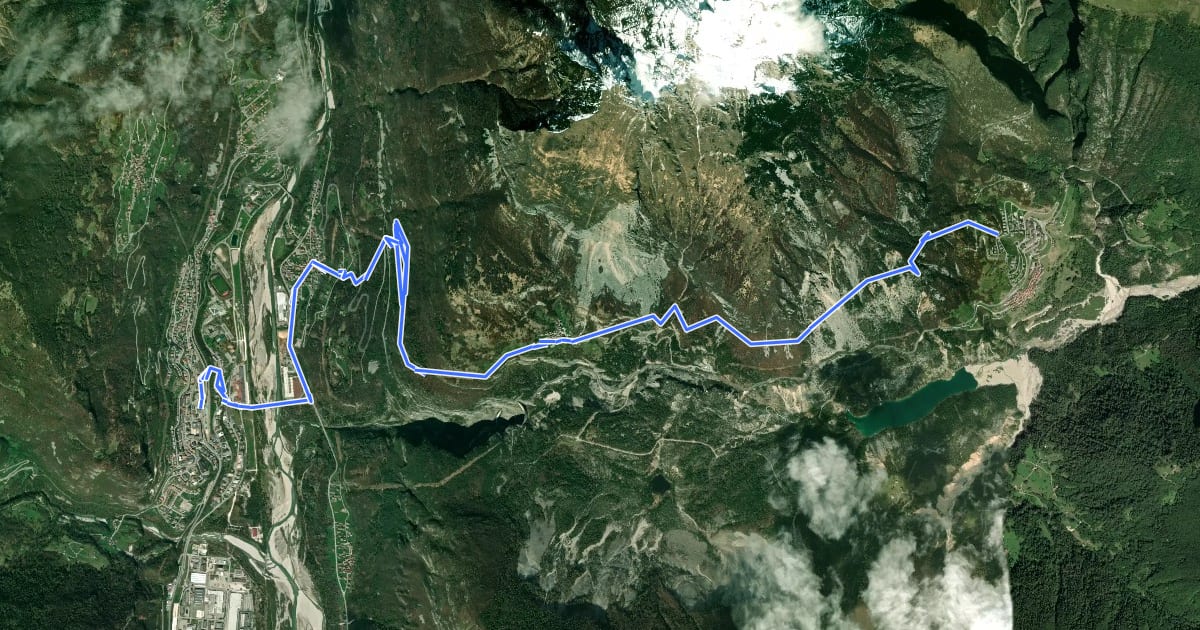 Маршрут Dolomites World Heritage Geotrail 31 на спутниковом снимке