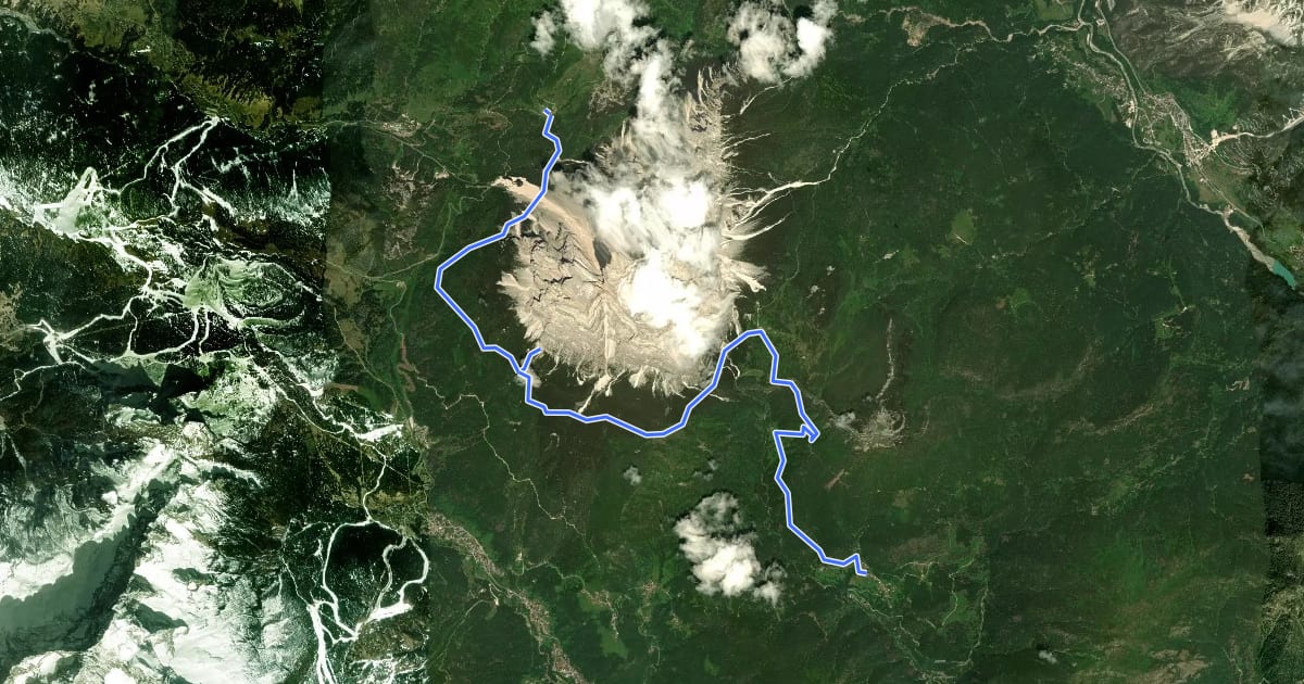 Маршрут Dolomites World Heritage Geotrail 47 на спутниковом снимке