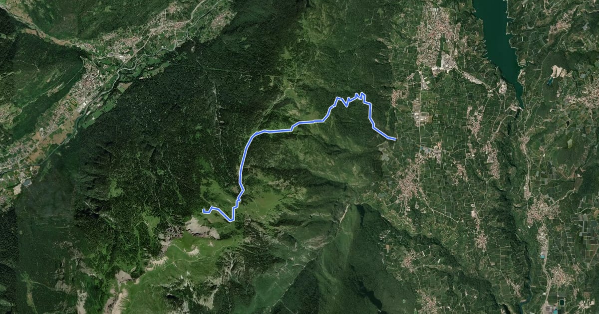 Маршрут Dolomites World Heritage Geotrail 6 на спутниковом снимке