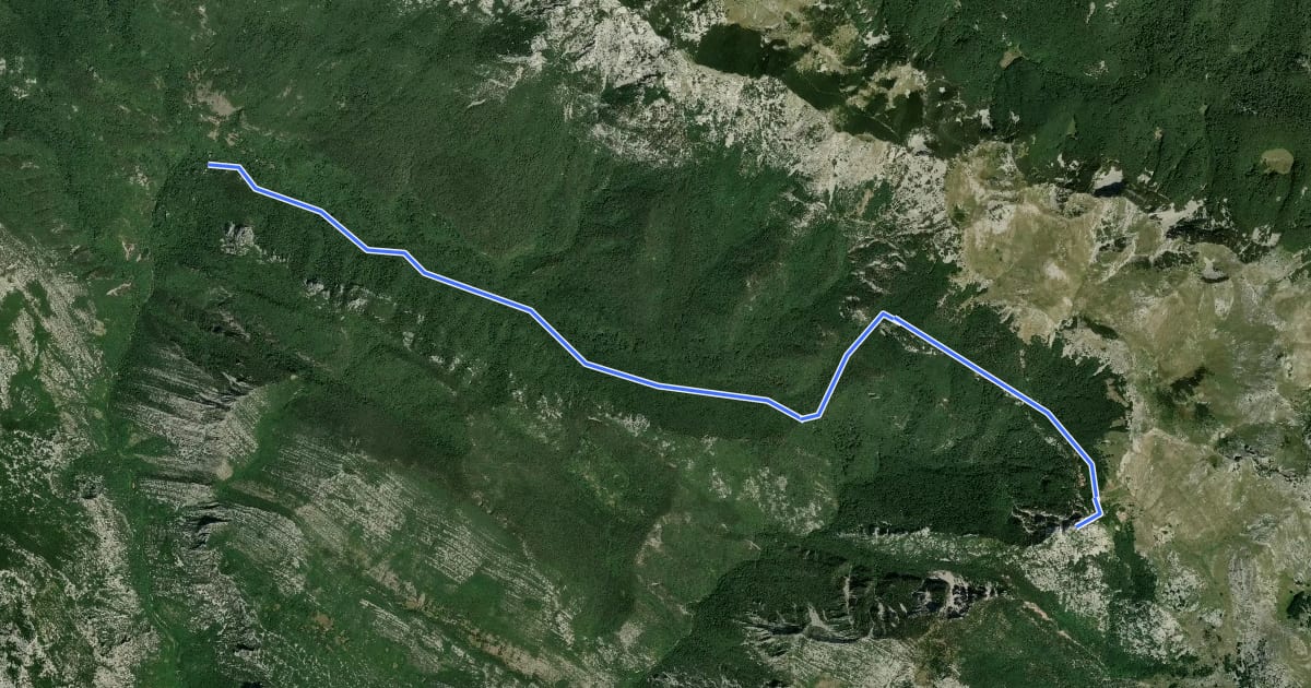 Маршрут Dom u Velikoj Paklenici - Vlaški grad на спутниковом снимке