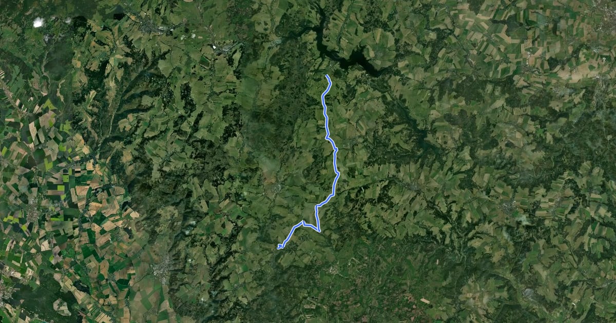 Маршрут Domašov nad Bystřicí, nám. - Roudno, napojení na 6142 на спутниковом снимке