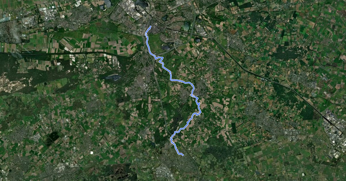 Маршрут Dommelpad - 7 - Boxtel - 's-Hertogenbosch на спутниковом снимке