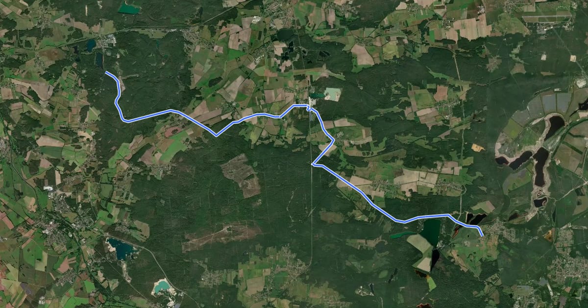 Маршрут Domsdorf-Grünewalde на спутниковом снимке