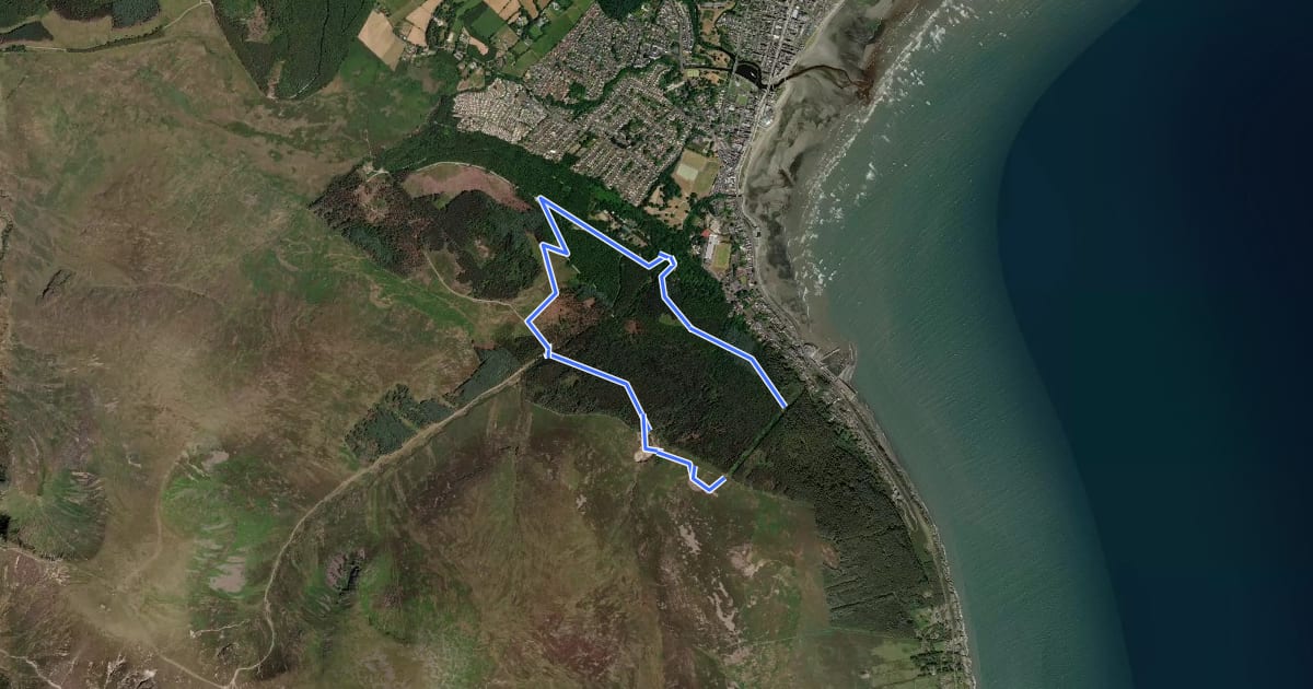 Маршрут Donard Loop на спутниковом снимке