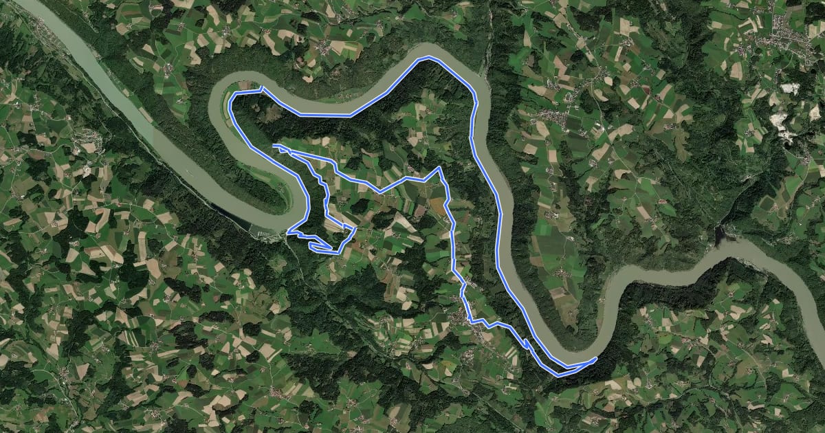 Маршрут Donau-Höhen-Rundwanderweg на спутниковом снимке