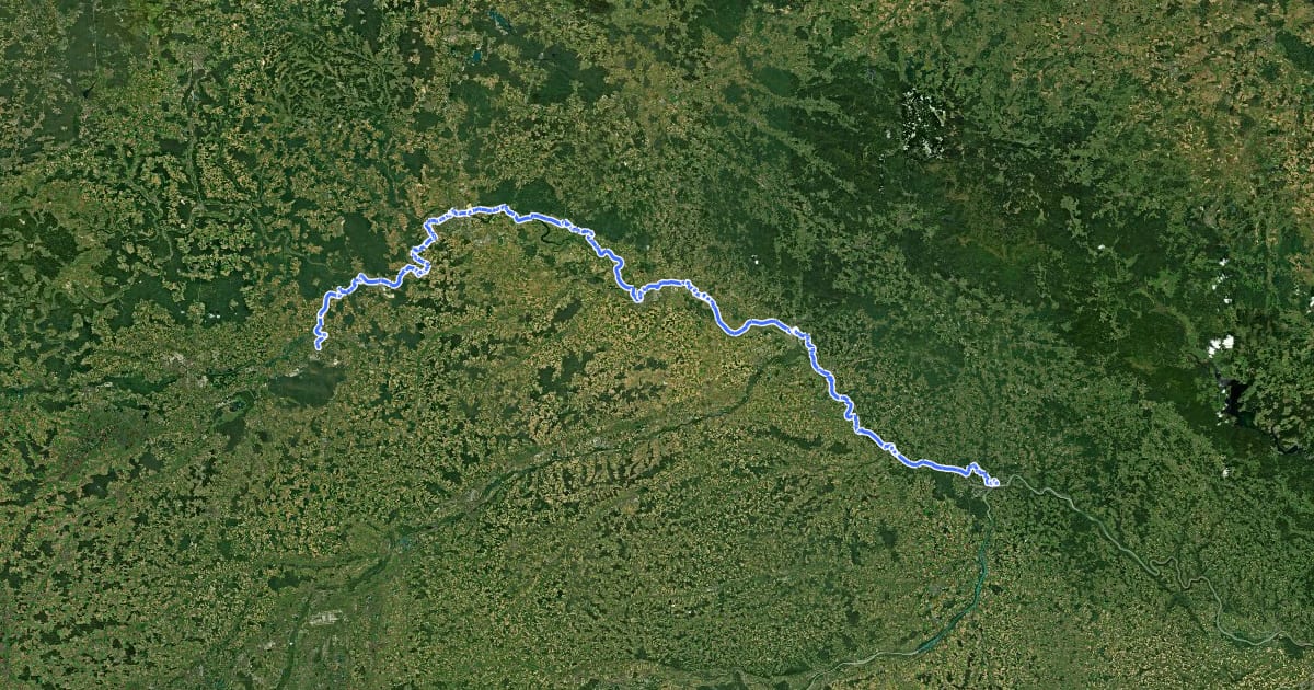 Маршрут Donau-Panoramaweg на спутниковом снимке