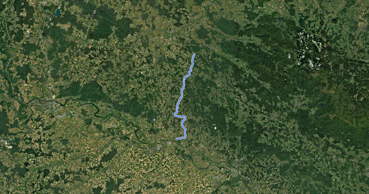 Маршрут Donau-Regen-Radweg на спутниковом снимке