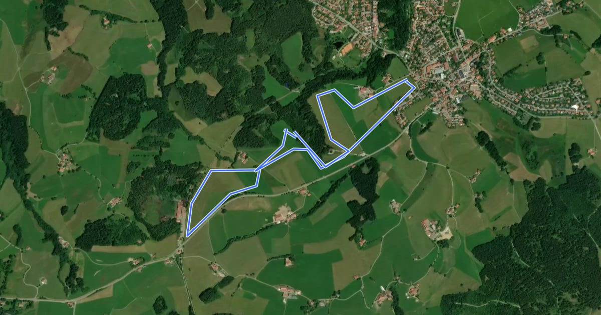 Маршрут Donau-Rhein-Loipe на спутниковом снимке