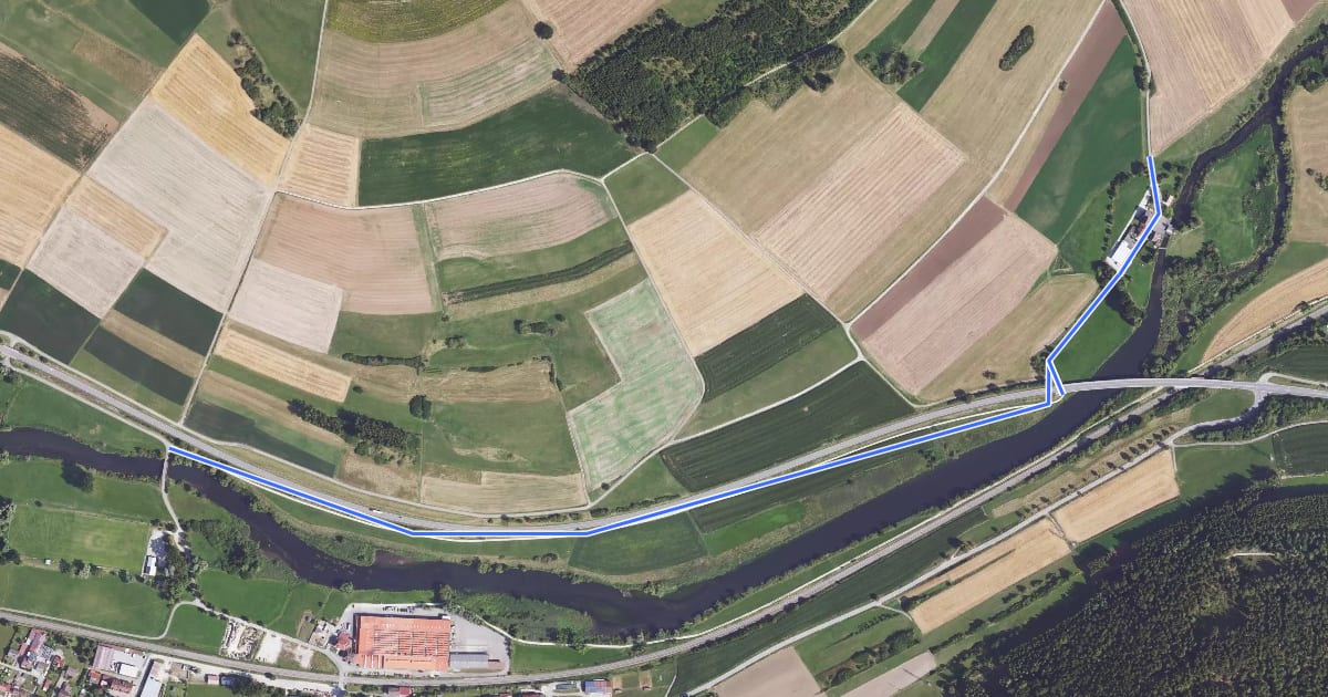 Маршрут Donaubrücke Gutmadingen - Geisingen Mühle на спутниковом снимке