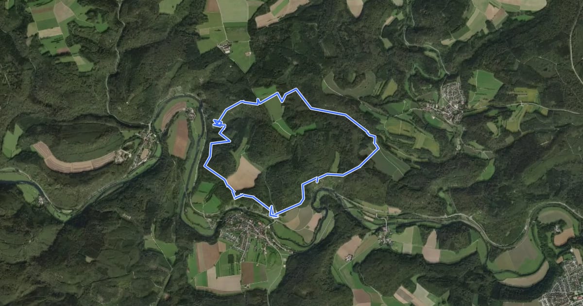Маршрут DonauFelsenLäufe: Donaufelsengarten на спутниковом снимке