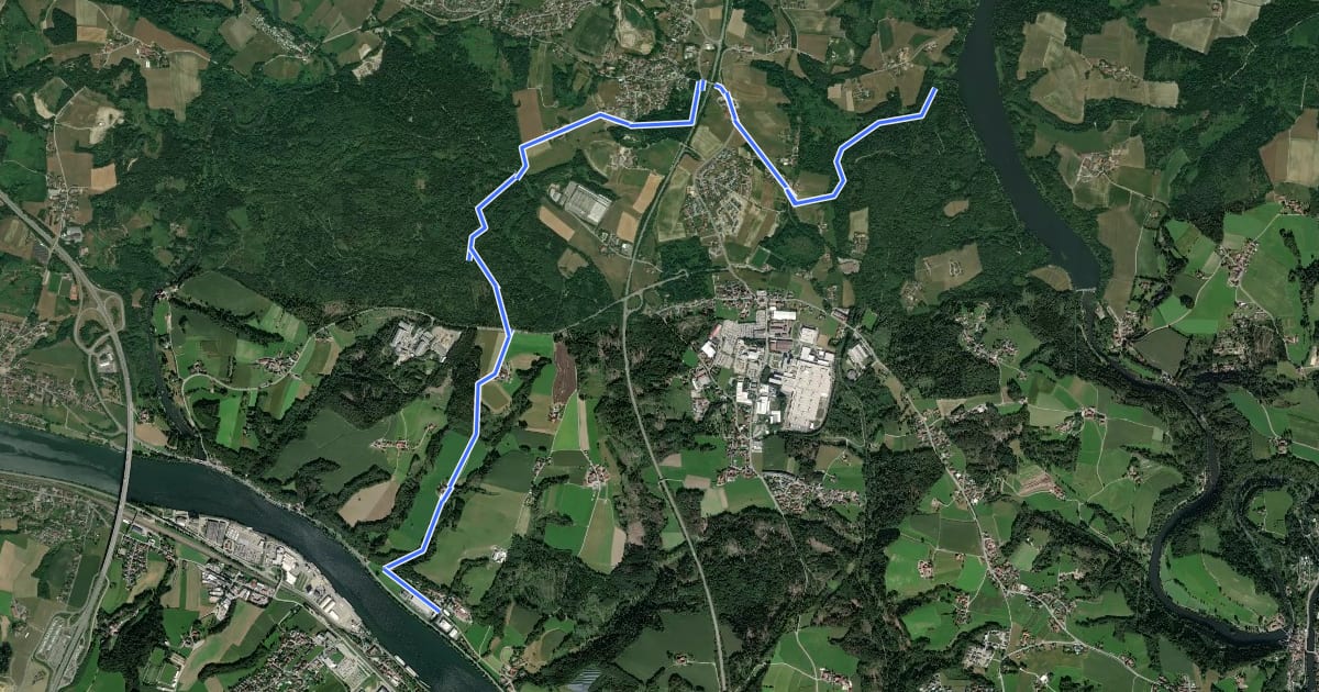 Маршрут Donauhof-Mausmühle (Ilz) на спутниковом снимке