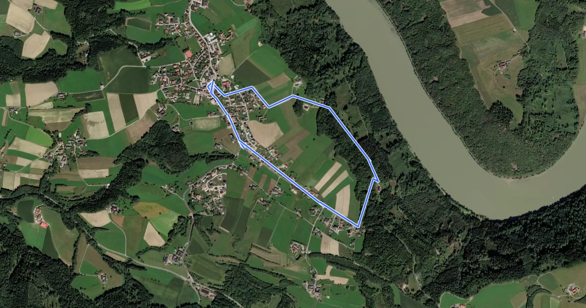 Маршрут Donauleiten Rundweg на спутниковом снимке