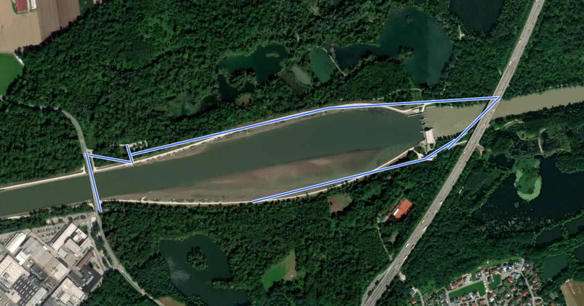 Маршрут Donausteg- Tour на спутниковом снимке
