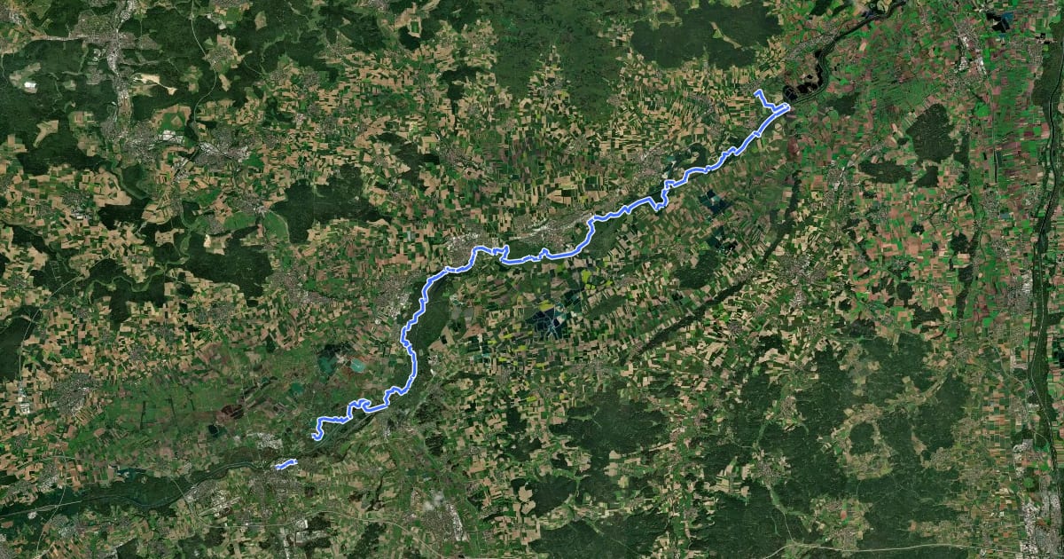 Маршрут Donauwald-Premiumwanderweg на спутниковом снимке
