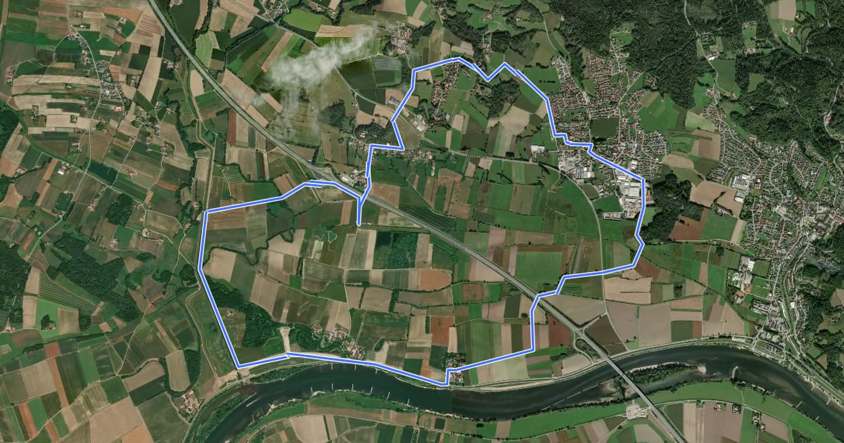 Маршрут Donauweg на спутниковом снимке