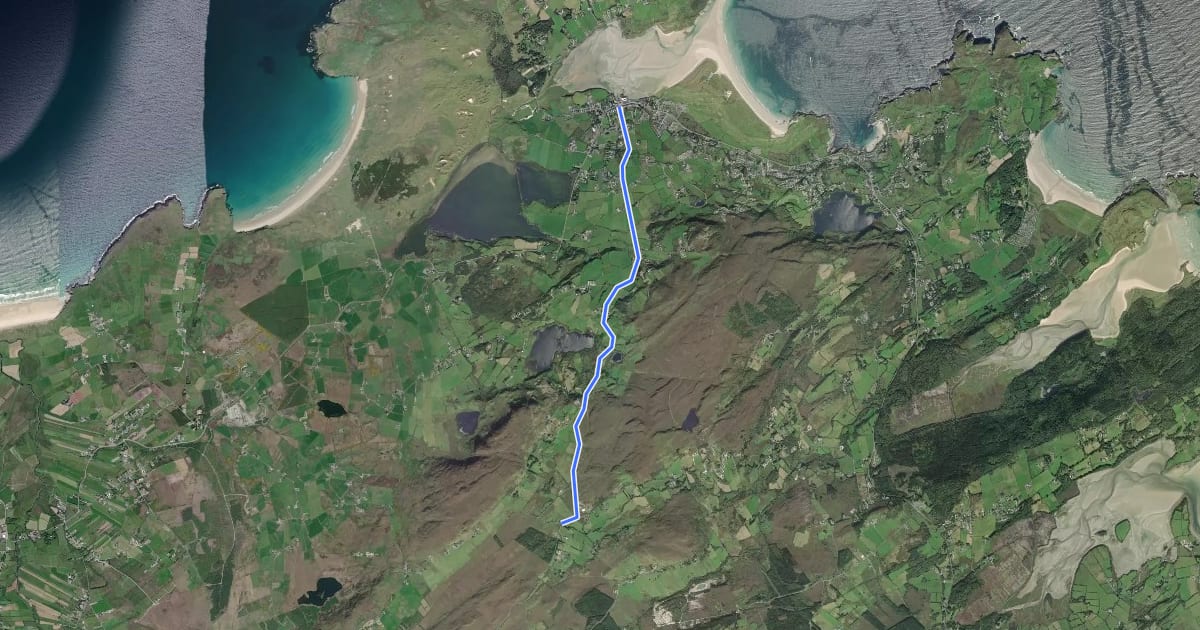 Маршрут Donegal Cycle Route - Dunfanaghy Spur на спутниковом снимке