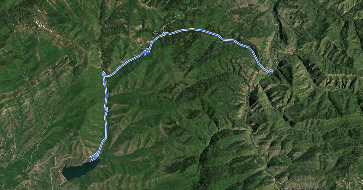 Маршрут Donner Reed Party and Mormon Pioneer Trail на спутниковом снимке