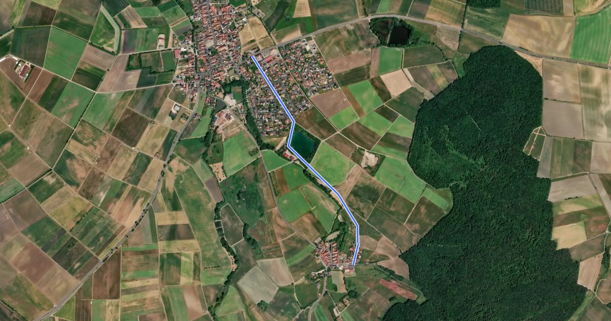 Маршрут Donnersdorf - Falkenstein на спутниковом снимке