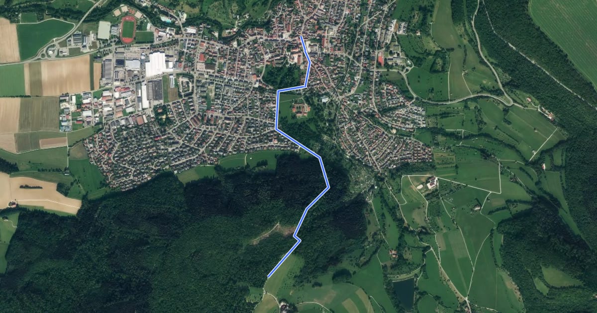 Маршрут Donzdorf - Scharfenhof на спутниковом снимке