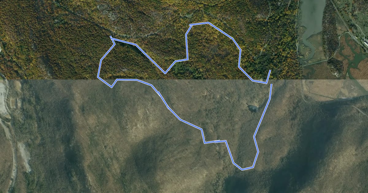 Маршрут Doodletown Bridle Path на спутниковом снимке