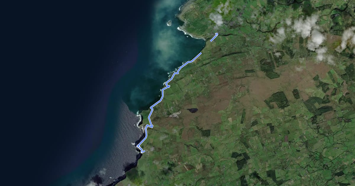 Маршрут Doolin Cliff Walk на спутниковом снимке
