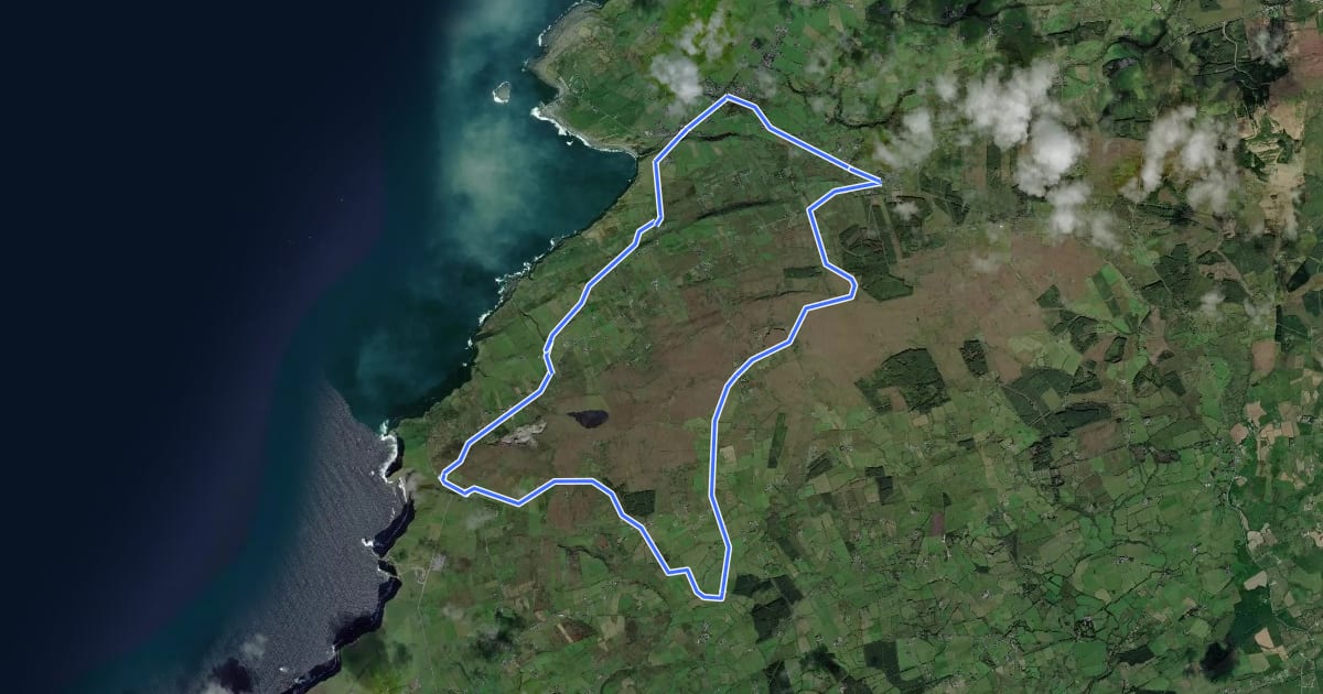 Маршрут Doolin Cycle Hub - Loop 1 на спутниковом снимке