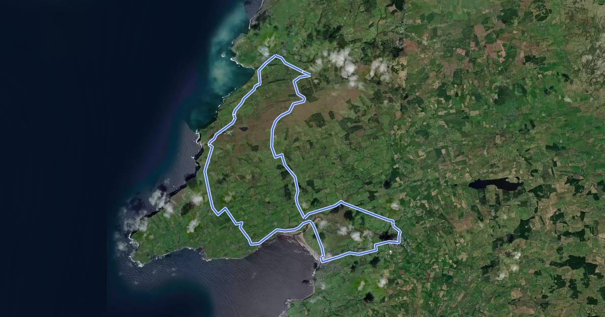 Маршрут Doolin Cycle Hub - Loop 2 на спутниковом снимке