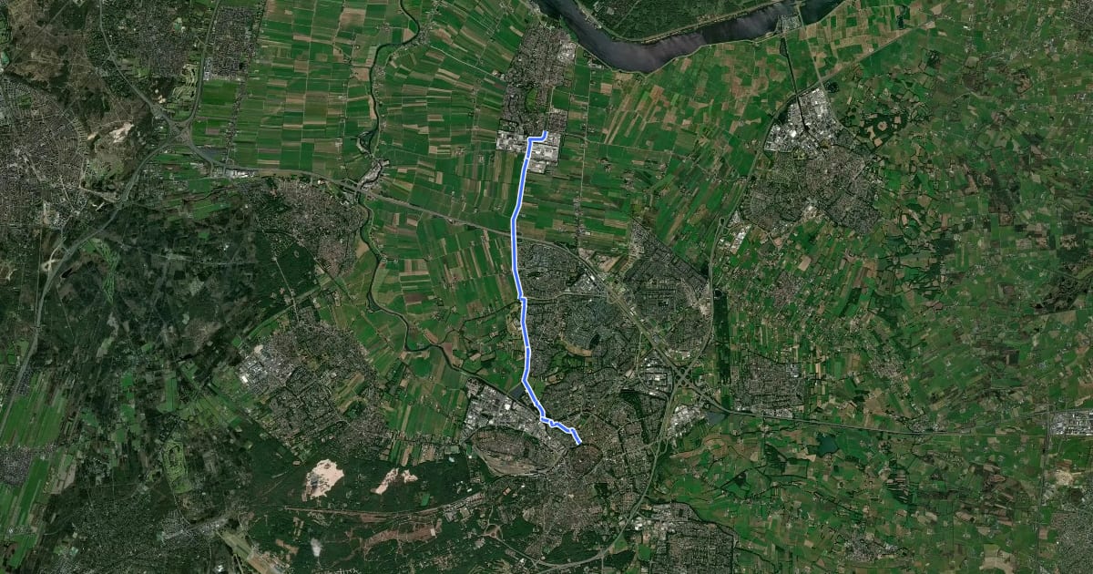 Маршрут Doorfietsroute Amersfoort - Bunschoten на спутниковом снимке