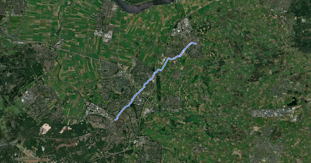 Маршрут Doorfietsroute Amersfoort - Nijkerk на спутниковом снимке
