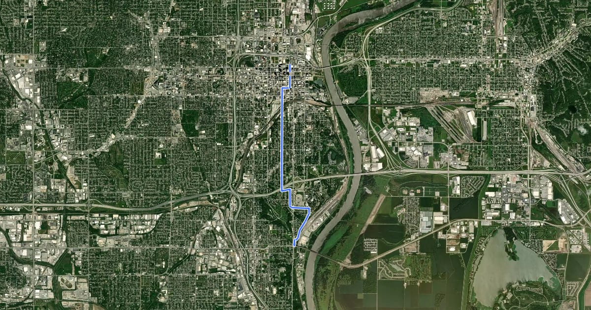 Маршрут Doorly Route на спутниковом снимке