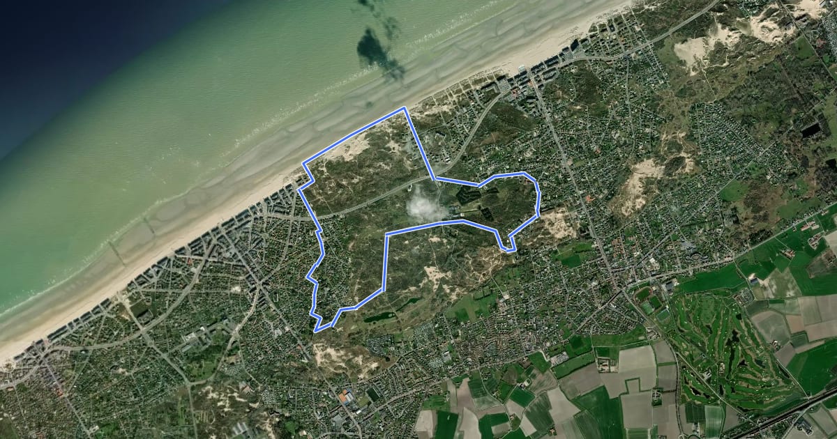 Маршрут Doornpanne wandelroute на спутниковом снимке