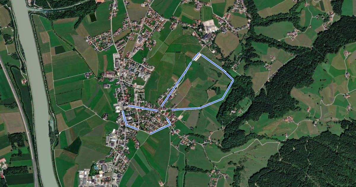 Маршрут Dorf-Runde на спутниковом снимке