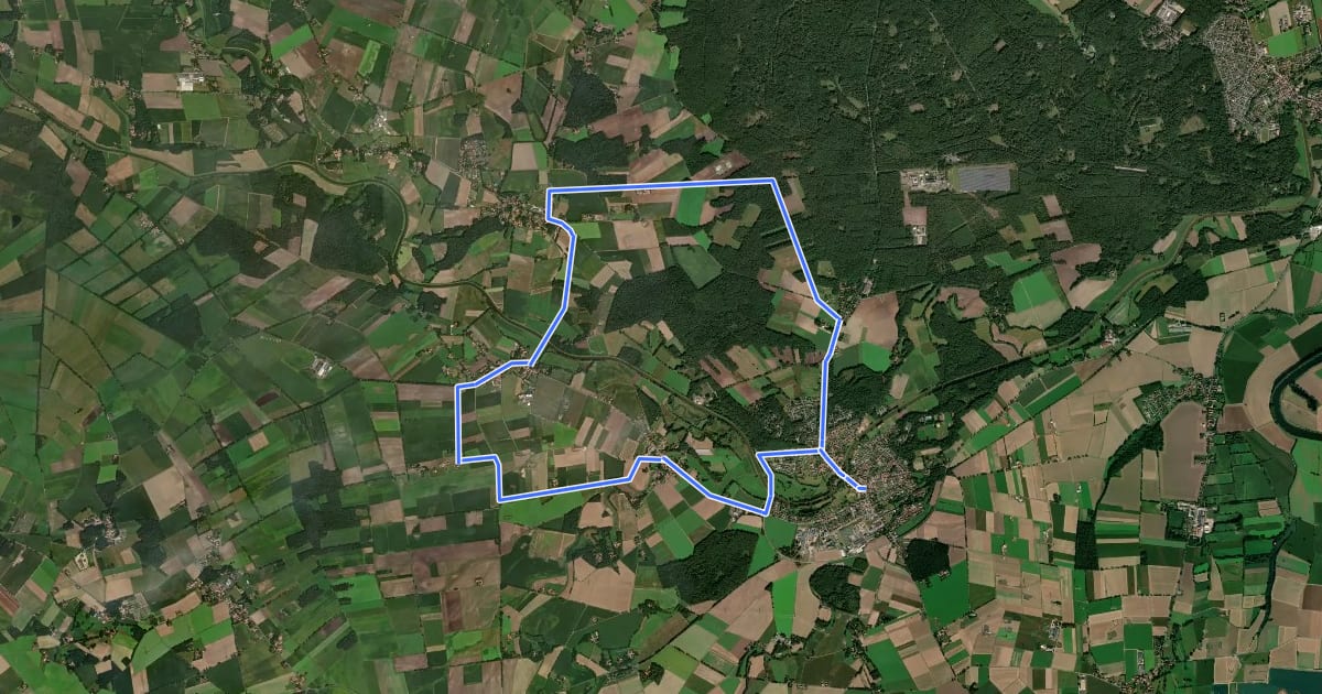 Маршрут Dorf und Natur на спутниковом снимке