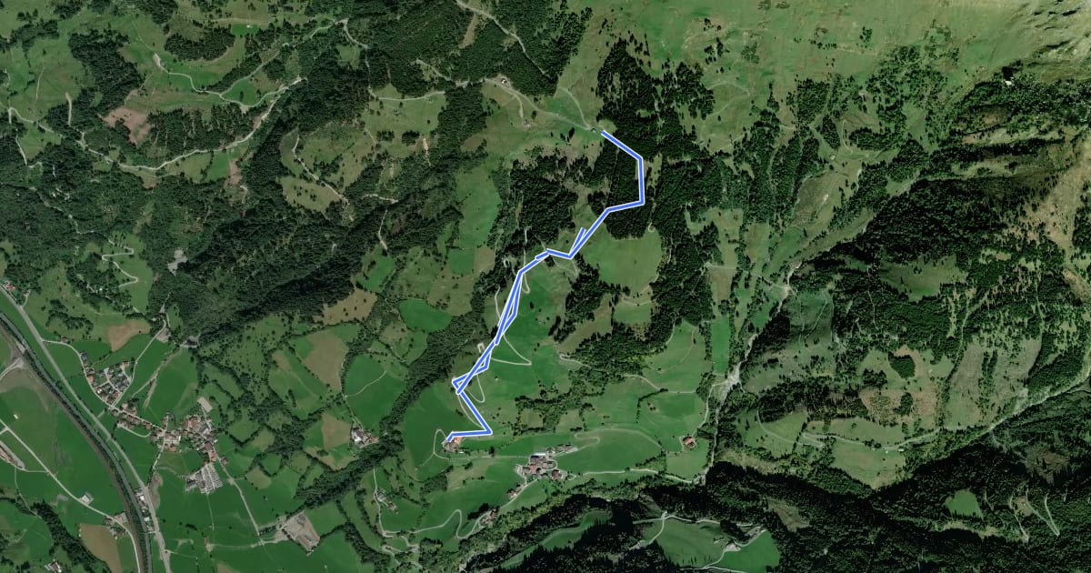 Маршрут Dorfgastein - Steiner-Hochalm на спутниковом снимке
