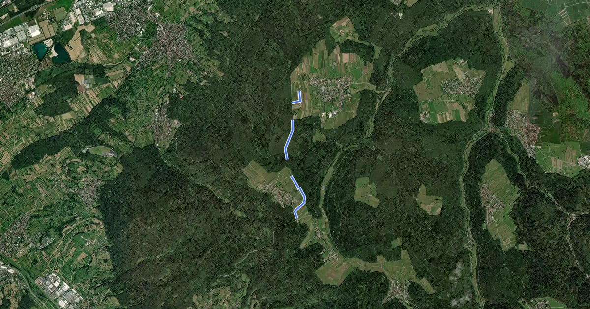 Маршрут Dornhag - Freiolsheim Waldparkplatz на спутниковом снимке