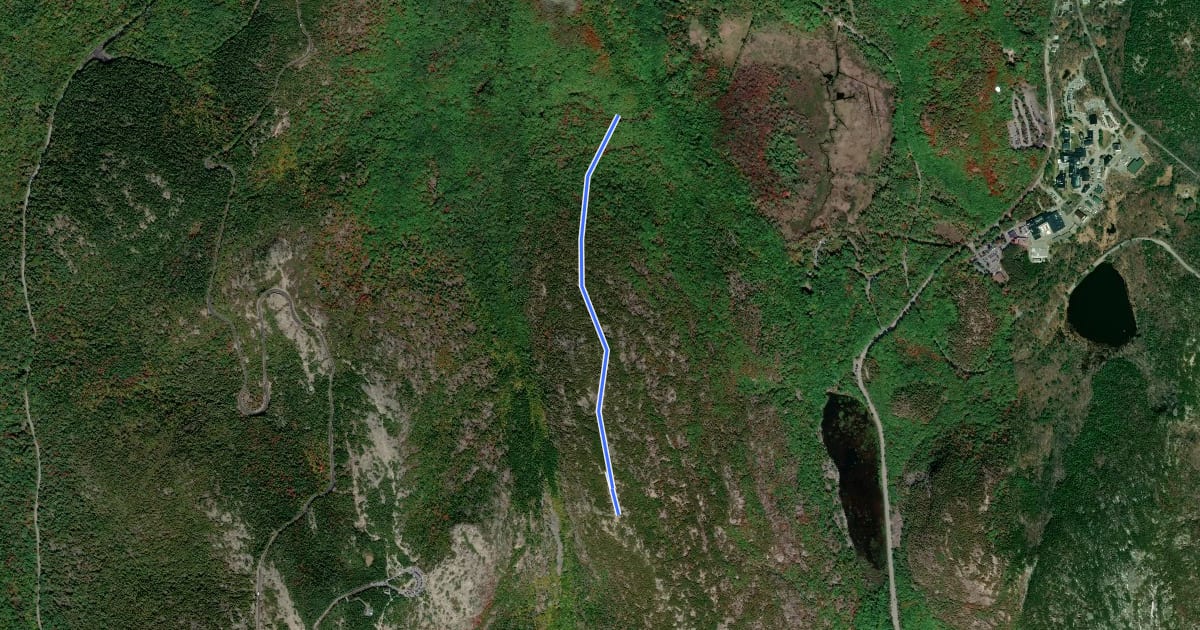 Маршрут Dorr Mountain North Ridge Trail на спутниковом снимке