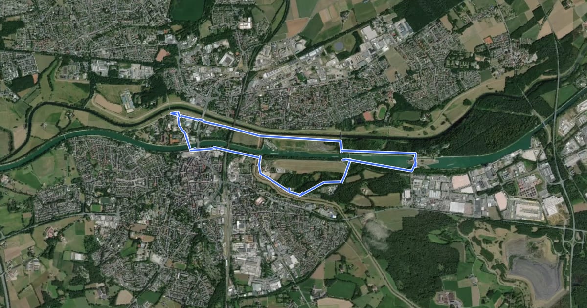 Маршрут Dorsten Rundweg A1 на спутниковом снимке